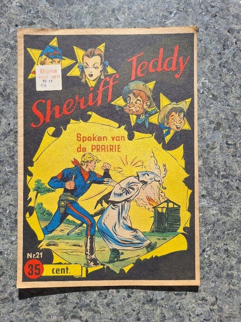 Dami Lehning Sheriff Teddy 21 - Spoken vd prairie (1955), Eén stripboek, Ophalen of Verzenden, Gelezen