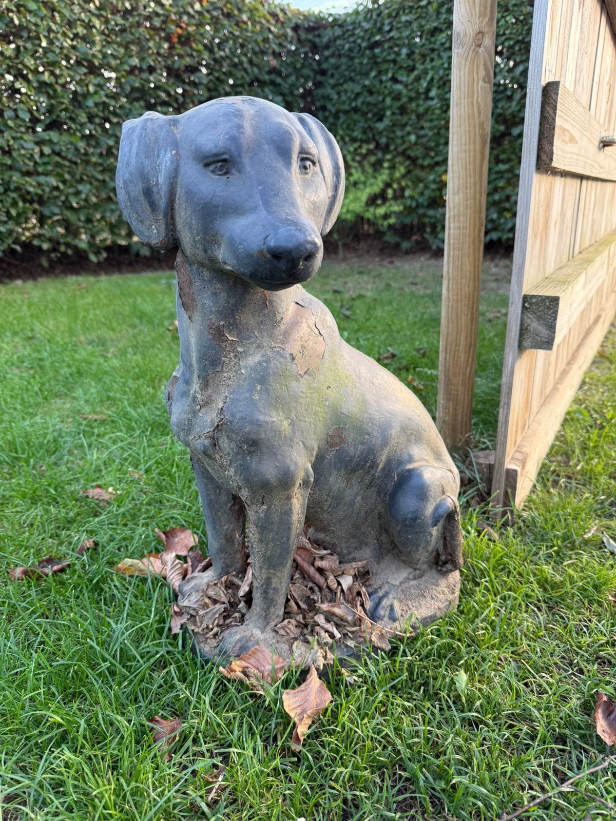 Hond standbeeld, Tuin en Terras, Ophalen, Zo goed als nieuw, Steen, Dierenbeeld