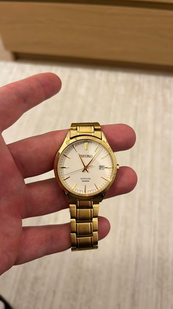Seiko 7N42-0 Saffier, Ophalen, Staal, Polshorloge, Zo goed als nieuw