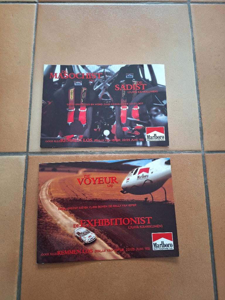 Rally van Ieper, postkaarten, Marlboro, Ophalen of Verzenden
