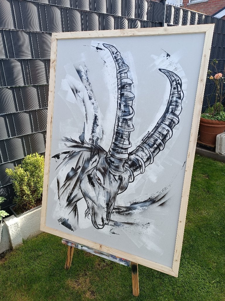 Oeuvre peinture unique XXL, Antiquités & Art, Bois, Enlèvement ou Envoi, Laqué/vernis, Technique mixte