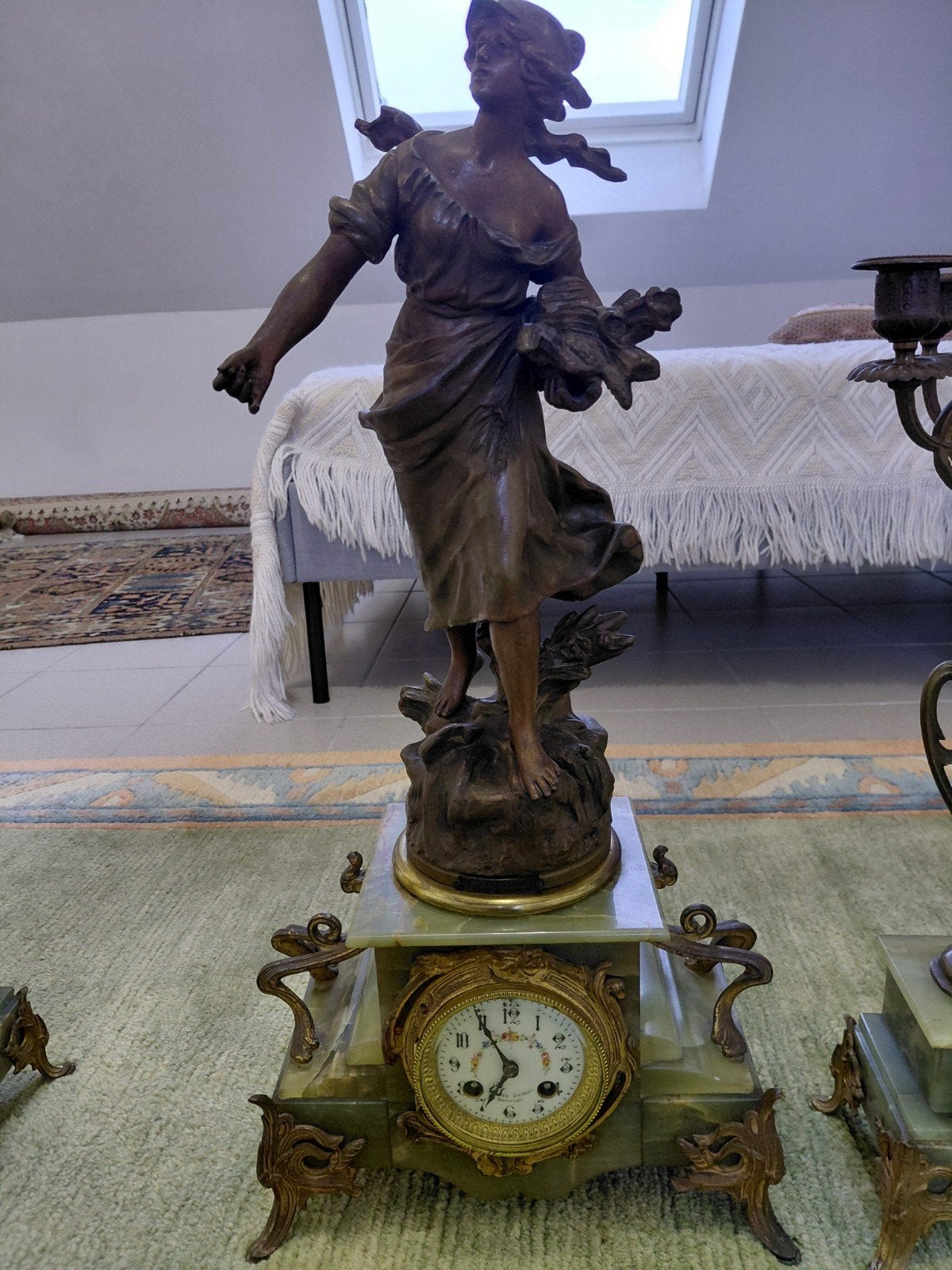 Schouwgarnituur marmer, Antiquités & Art, Enlèvement