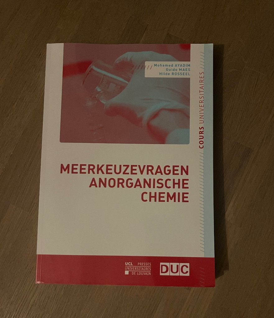 Anorganische chemie 1ste bachelor diergeneeskunde, Ophalen, Zo goed als nieuw, Hoger Onderwijs