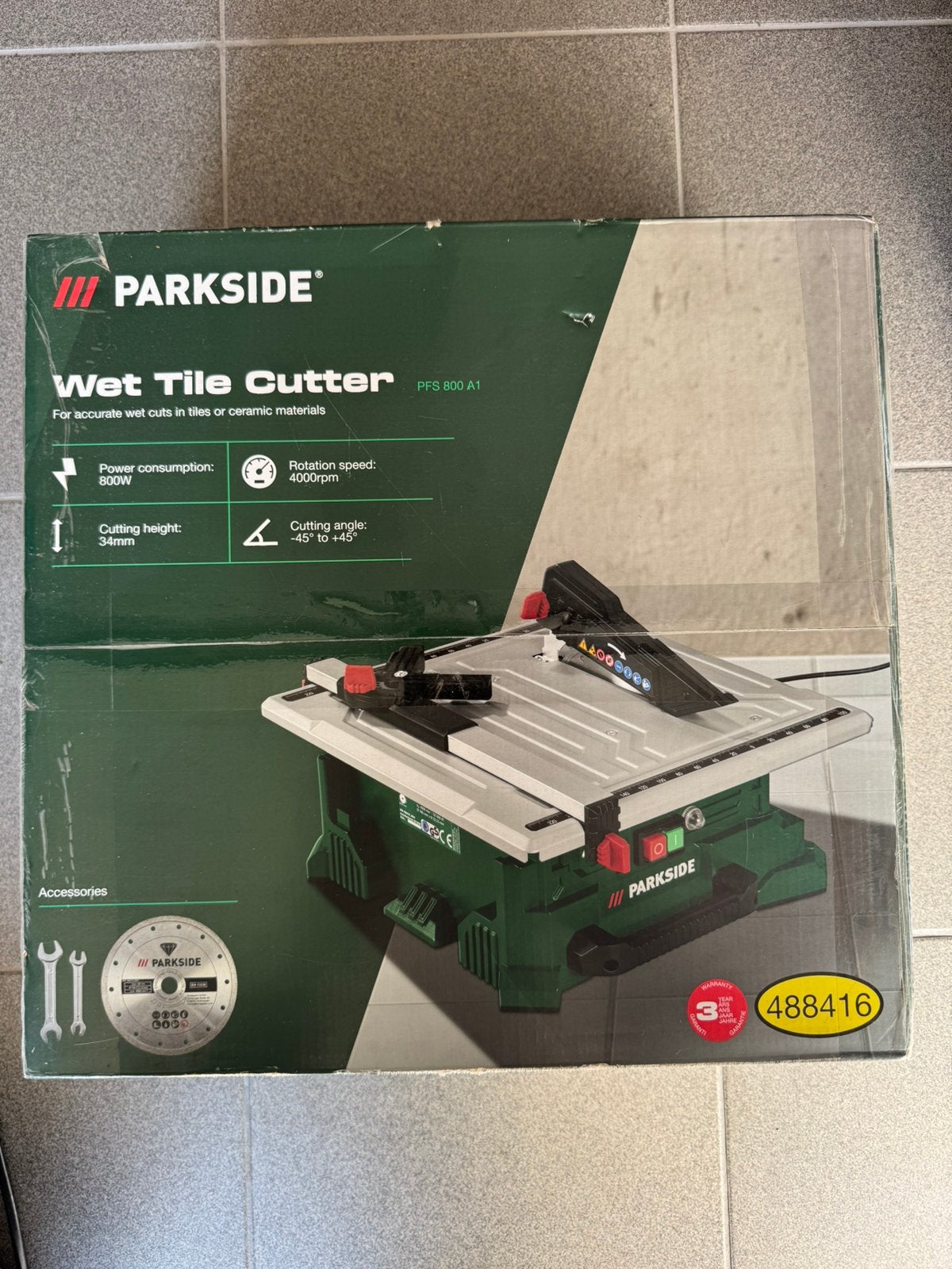Parkside natte tegelsnijder NIEUW, Bricolage & Construction, Enlèvement, Comme neuf