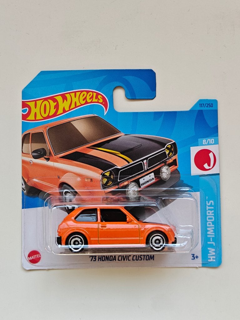 Hot Wheels '73 Honda Civic Custom Oranje HW J-Imports, Hobby en Vrije tijd, Ophalen of Verzenden, Zo goed als nieuw, Auto