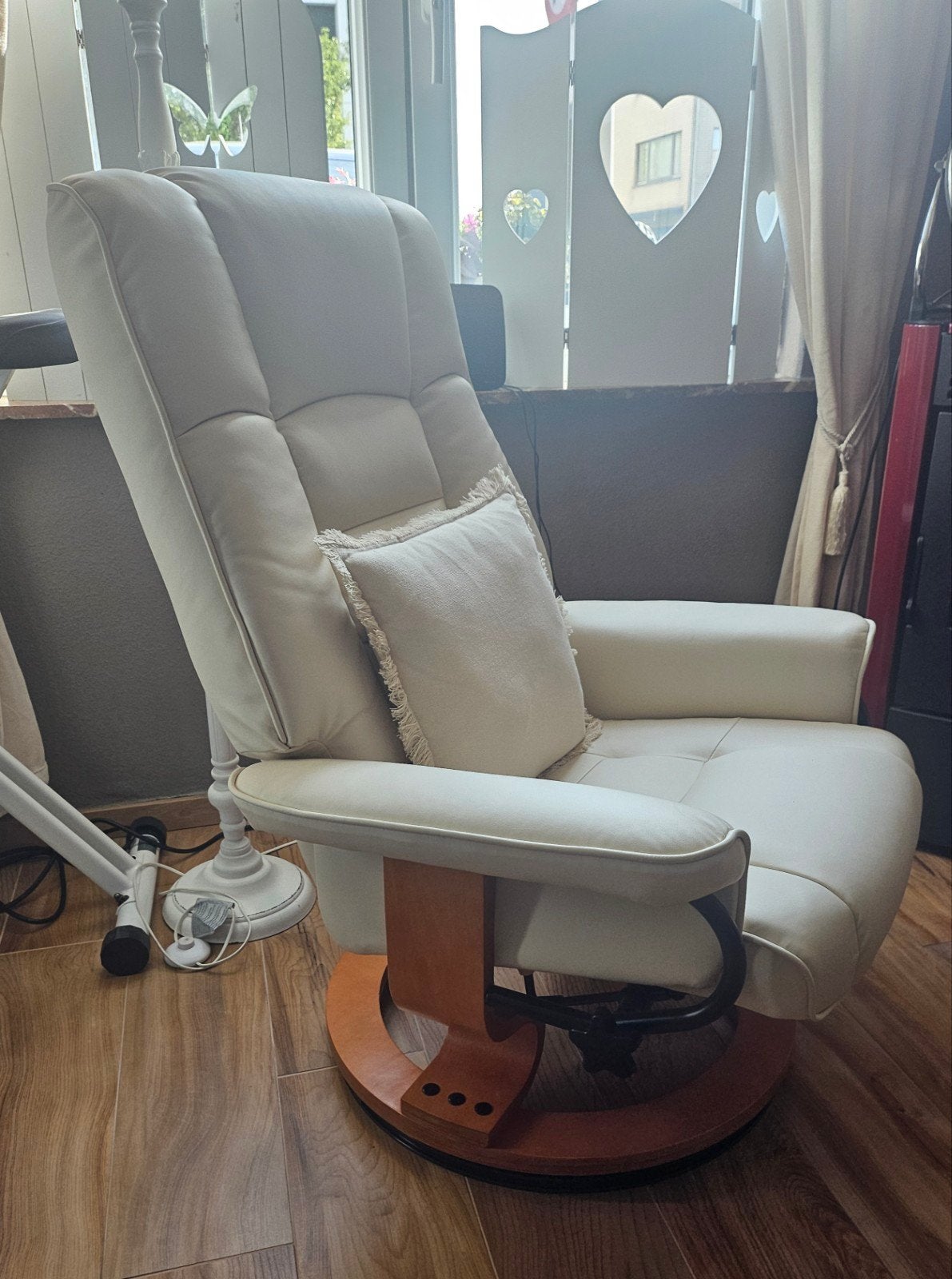 Fauteui relaxant simili cuir crème, Maison & Meubles, 75 à 100 cm, Contemporain scandinave, Comme neuf, Enlèvement