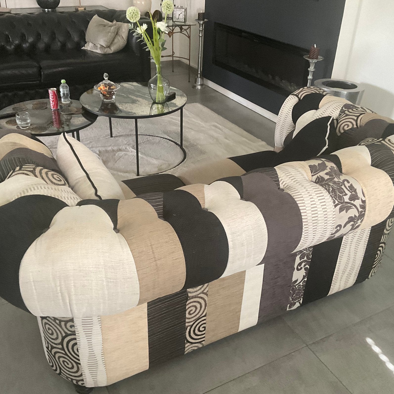 Te koop 2/5 zit bankje breed 180, Enlèvement, Noir, Art déco