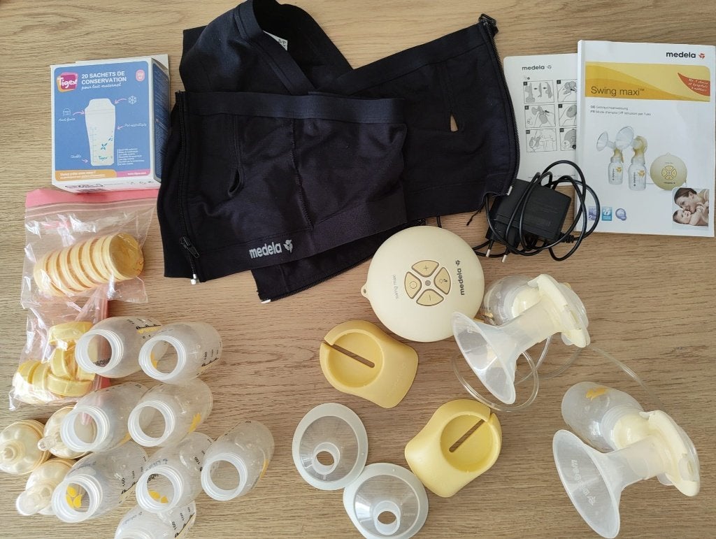 Medela dubbele borstpomp inclusief handige accessoires, Ophalen, Gebruikt, Medela, Borstkolf