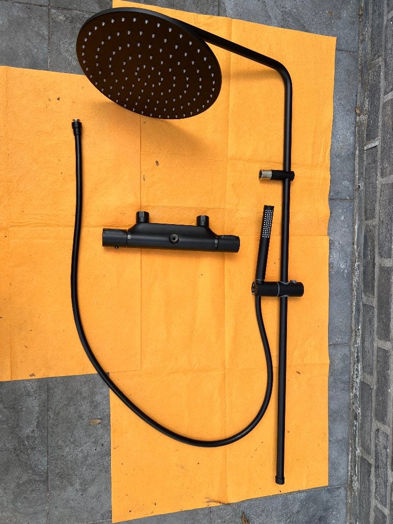 Mat zwarte douche- en badkraanset van TRES, Doe-het-zelf en Bouw, Ophalen, Nieuw, Douche