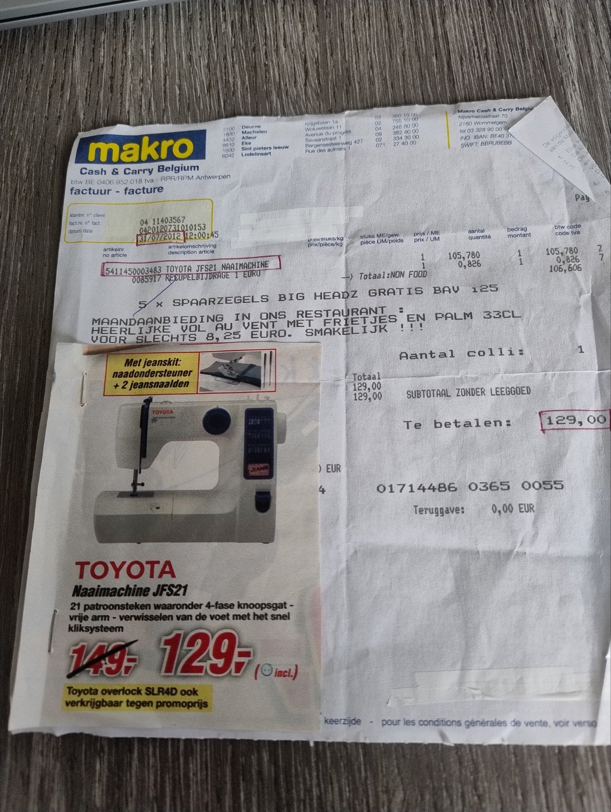 Naaimachine Toyota JFS21, Hobby & Loisirs créatifs, Machines à coudre & Accessoires, Enlèvement, Machine à coudre