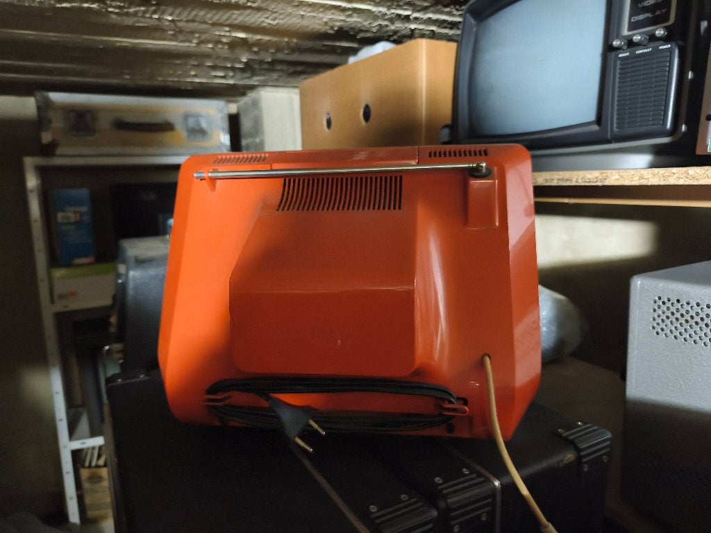 téléviseur vintage Philips multi 625 orange, Enlèvement, Utilisé, Moins de 40 cm, Philips