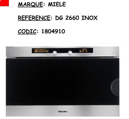 Four à Vapeur - MIELE  - DG 2660, Enlèvement, Utilisé, 45 à 60 cm, Miele