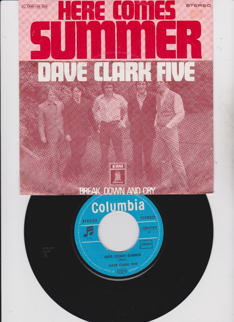 7" BEAT - Dave Clark Five – Here Comes Summer, CD & DVD, Vinyles Singles, Utilisé, Housse de protection extérieure, Pochette photo