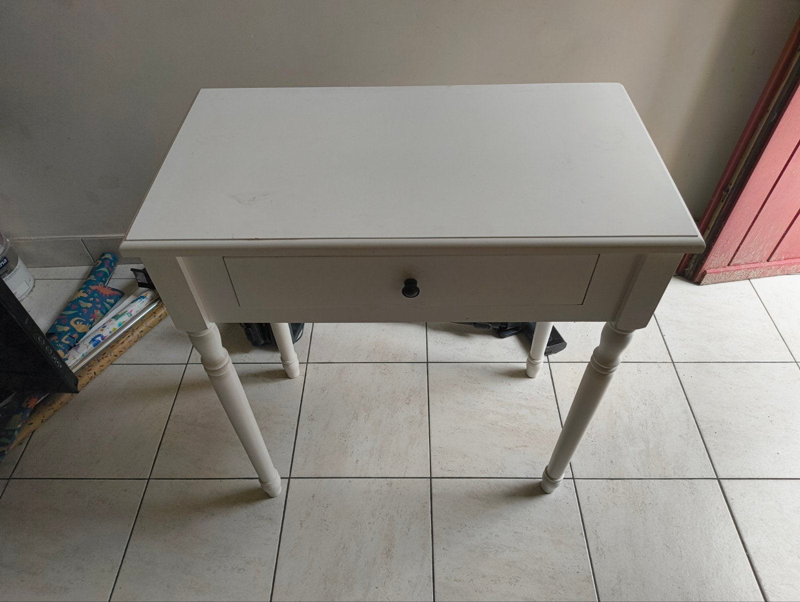 Bijzettafel wit, Ophalen, Gebruikt