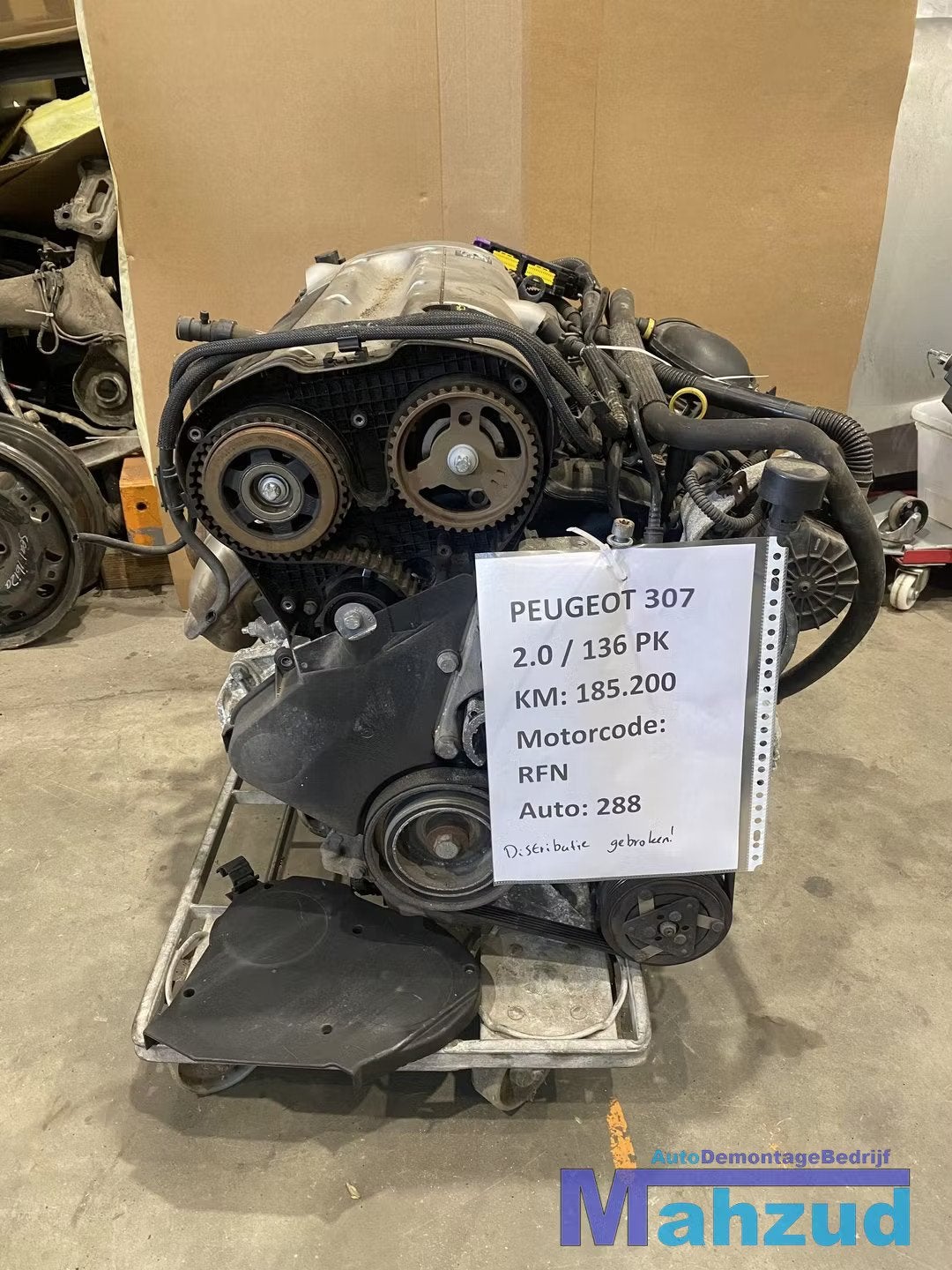 PEUGEOT 307 2.0 Motor motorblok RFN distributie ketting gebr, Auto-onderdelen, Taurusavenue 1
2132 LS  Hoofddorp, NL, Gebruikt