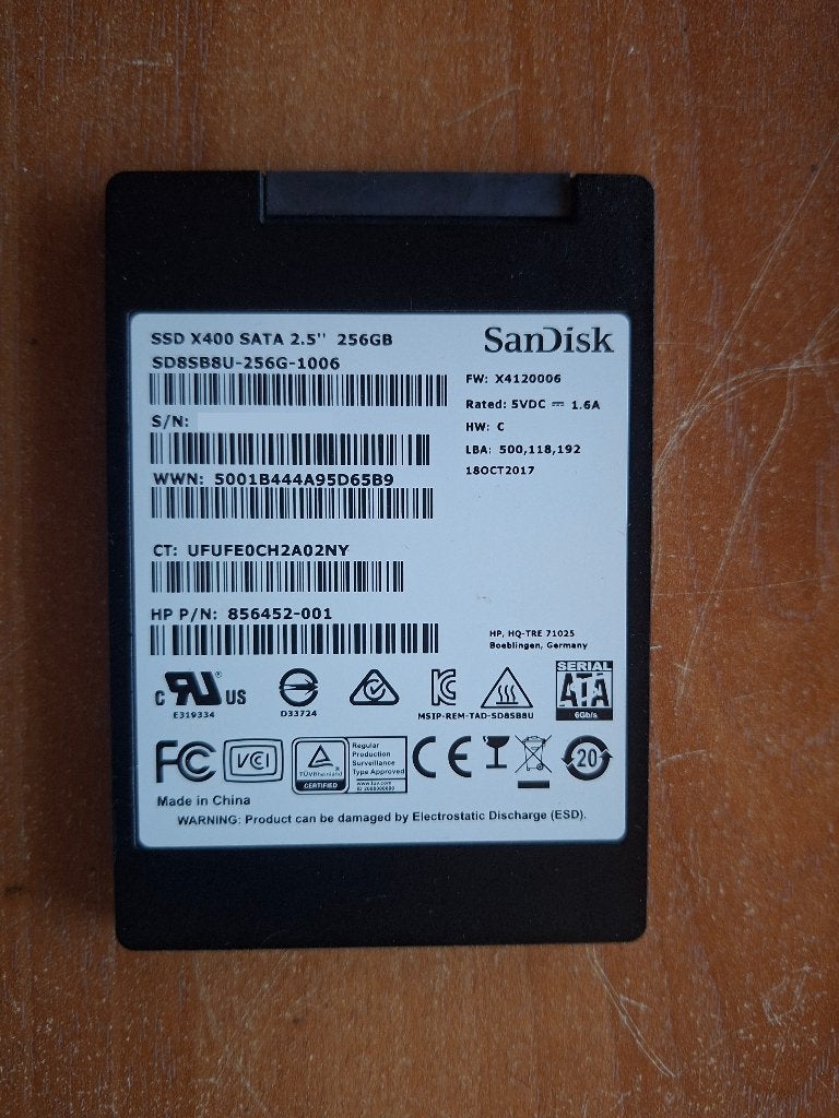 Sandisk SSD X400 256Gb, Informatique & Logiciels, 256 Gb, Interne, SanDisk, Enlèvement