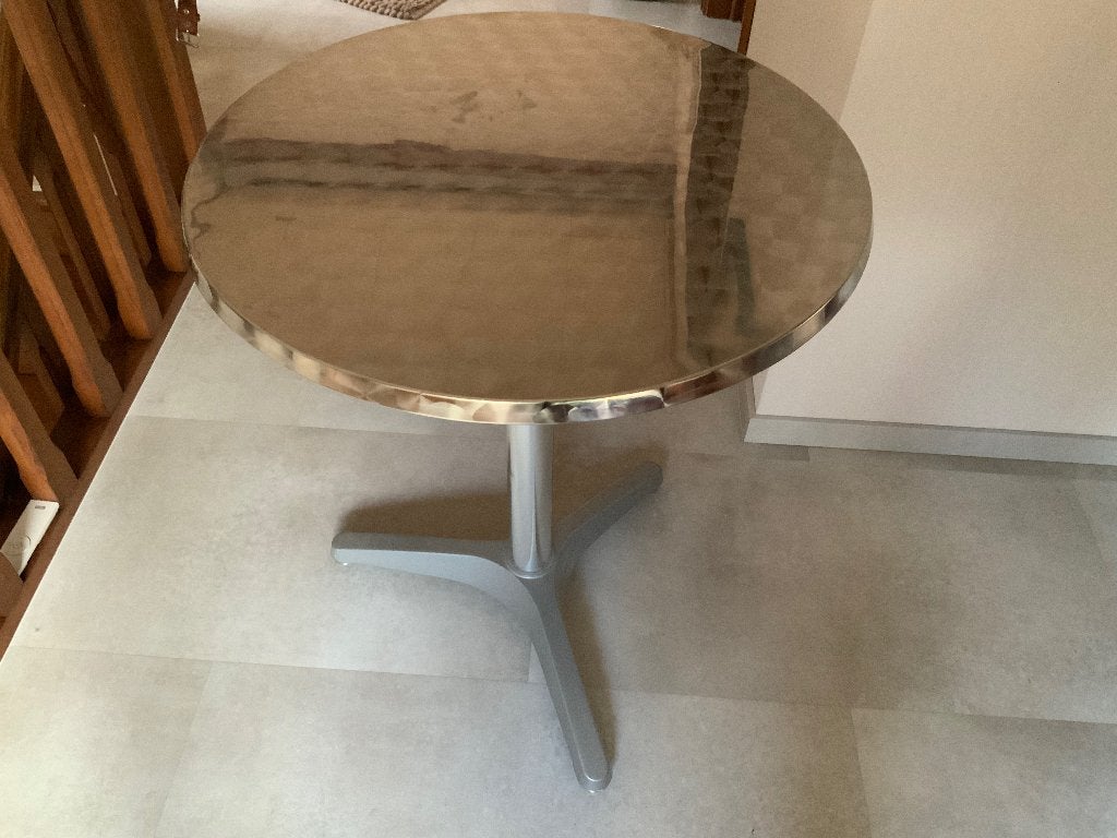 À vendre Table bistro, Jardin & Terrasse, Enlèvement, Comme neuf, Rond, Aluminium