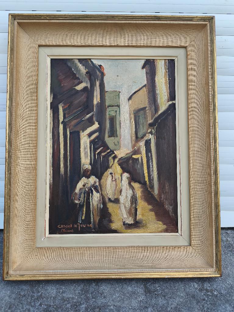 huile sur panneau tanger signe clodel lejeune, Antiquités & Art, Art | Peinture | Classique, Enlèvement ou Envoi