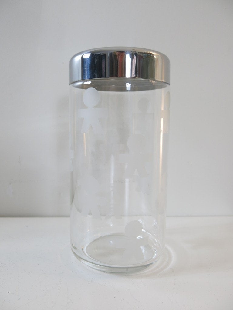 Bocal de rangement Alessi Girotondo King Kong transparent, Pot de stockage, Enlèvement ou Envoi, Comme neuf, Alessi