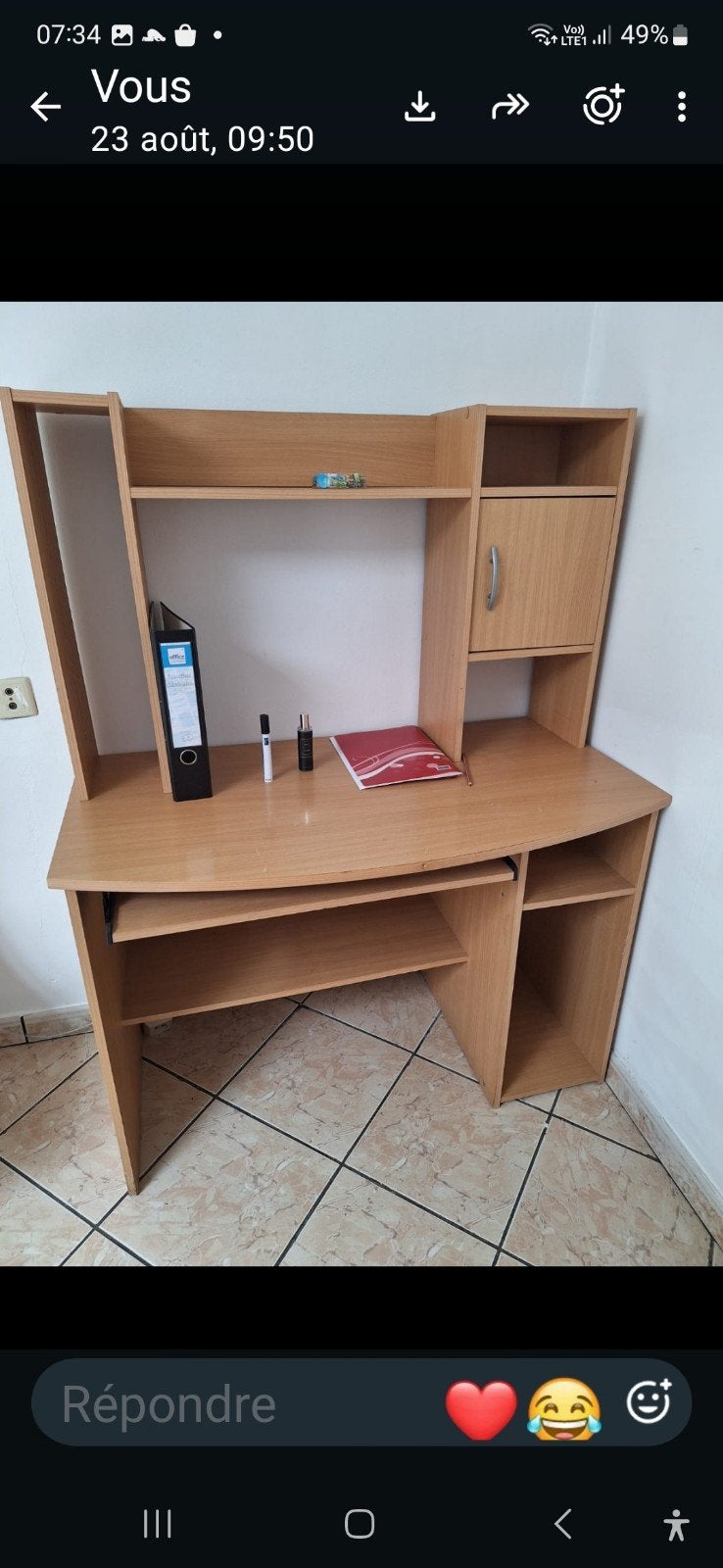 bureau, Maison & Meubles, Bureau d'ordinateur, Classique, Enlèvement, Utilisé