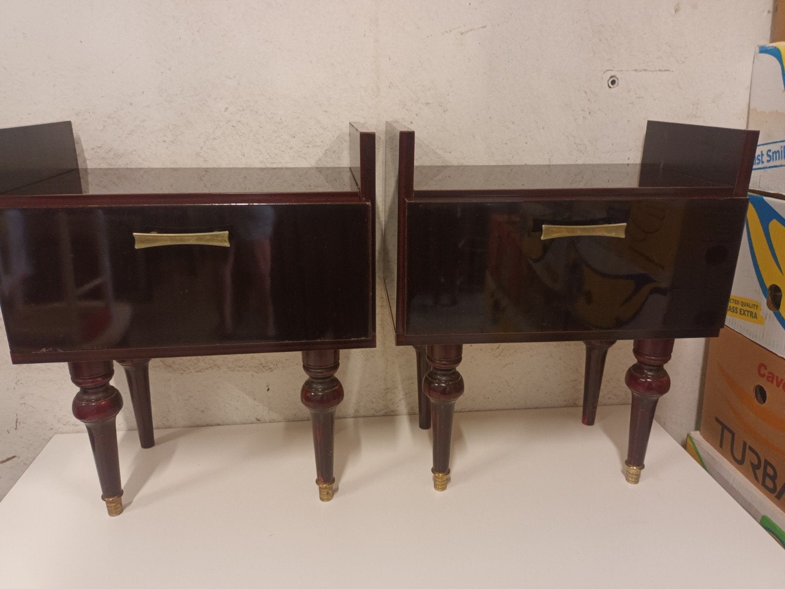 Set van 2 Vintage Mid-Century Nachtkastjes, Antiek en Kunst, Antiek | Meubels | Kasten, Ophalen of Verzenden