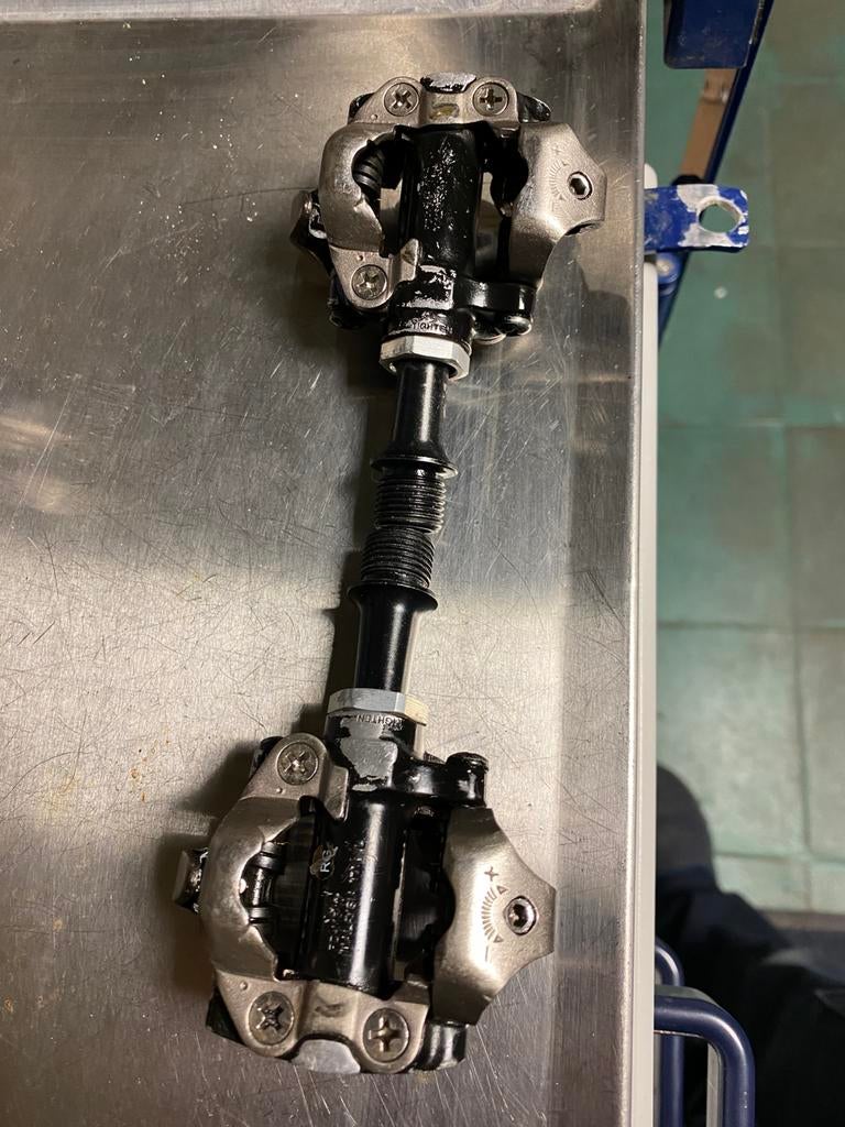 Spd shimano crosspedalen, Fietsen en Brommers, Fietsonderdelen, Ophalen, Gebruikt, Crankstel of Pedalen