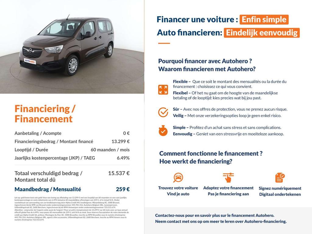 Opel Combo Life 1.2 Turbo Selection (bj 2019), Auto's, Voorwielaandrijving, Stof, Gebruikt, Bruin