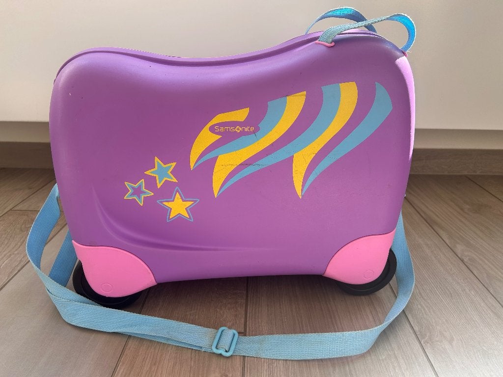 Ride on kinder koffer Samsonite, Handtassen en Accessoires, Koffers, Gebruikt, 50 tot 60 cm, Hard kunststof, 35 tot 45 cm
