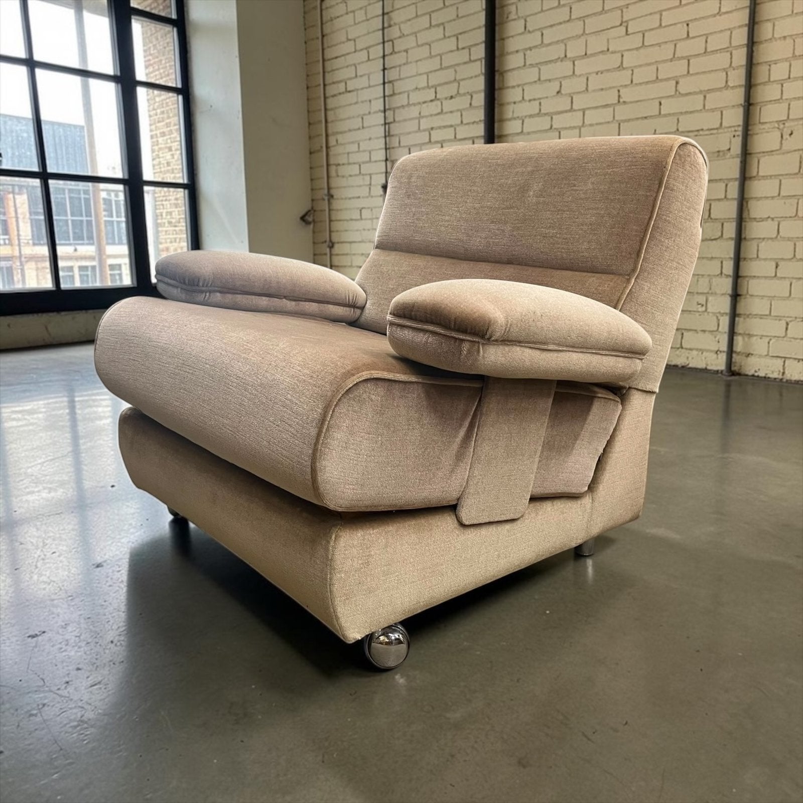 Vintage beige space age eenzit / fauteuil / lounge zetel, Ophalen