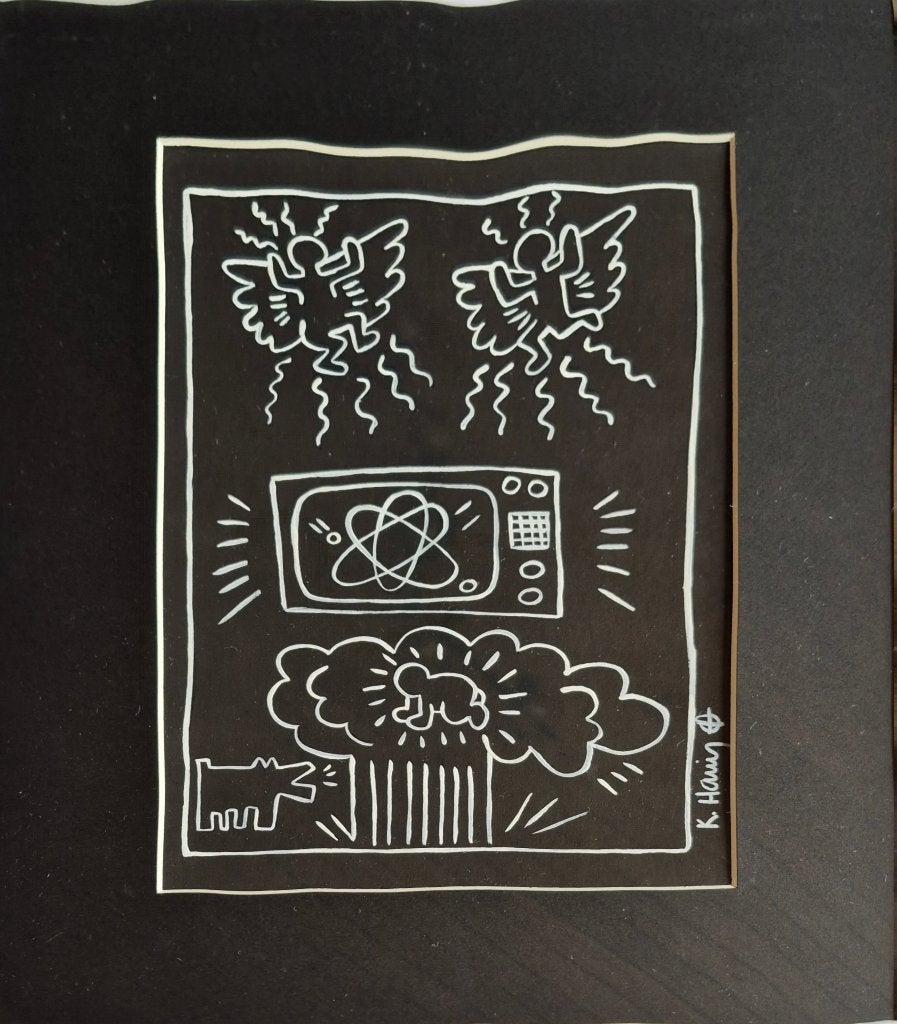 Keith Haring Met Estate Julia Gruen (stempel achterzijde), Antiquités & Art, Signé, Enlèvement ou Envoi