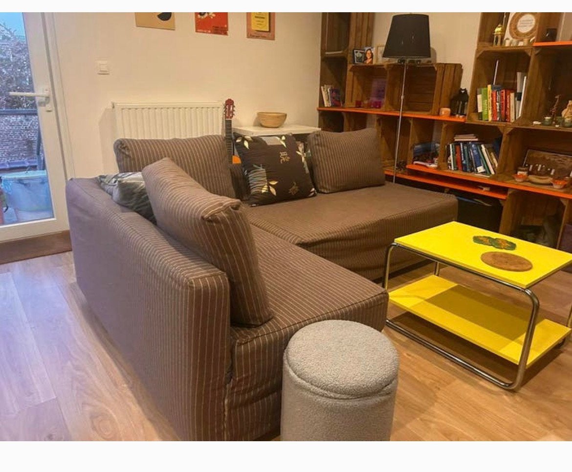 FRIHETEN convertible sofa + BEMZ cover, Maison & Meubles, Canapés | Salons, Banc d'angle, 200 à 250 cm, Comme neuf, Enlèvement