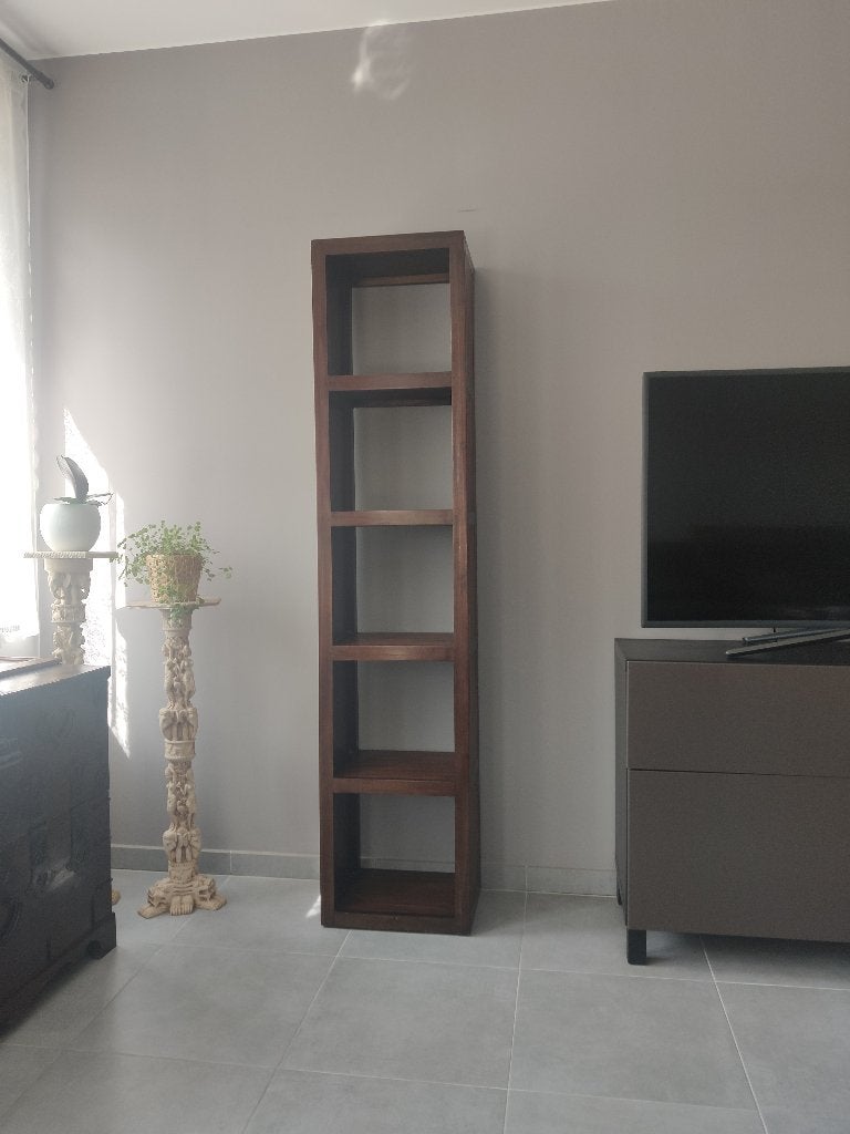 Étagère de Luxe en Bois Massif Teck & Bambou, Maison & Meubles, Enlèvement, Utilisé, Étagère, Bois