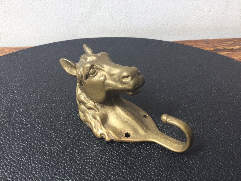 Crochet "Tête de cheval " en cuivre ou bronze, Enlèvement, Bronze