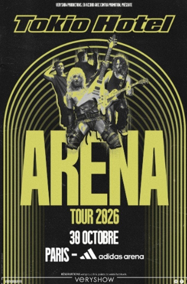 Places de concert TOKIO HOTEL - Paris 2026, Tickets & Billets