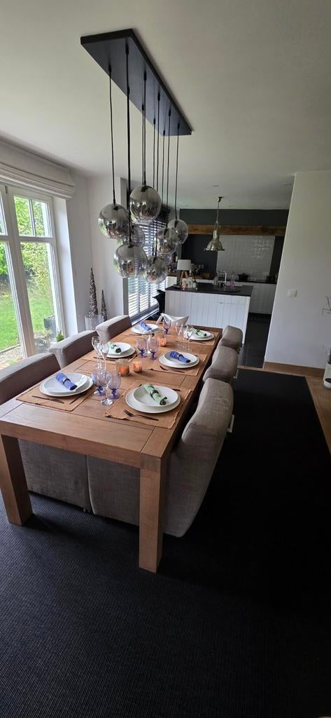 Salle à manger chêne massif 8 sièges + buffet, Maison & Meubles, Enlèvement