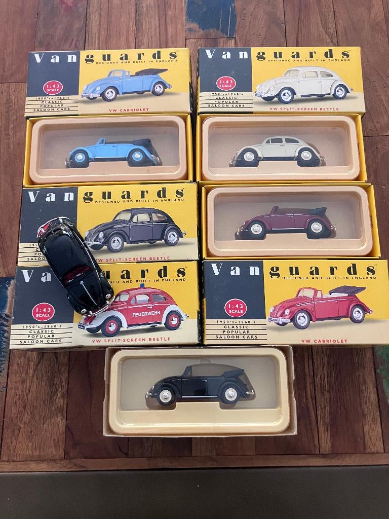 6 vw volkswagen kever vanguards 1/43, Ophalen of Verzenden, Nieuw, Auto, Vanguards