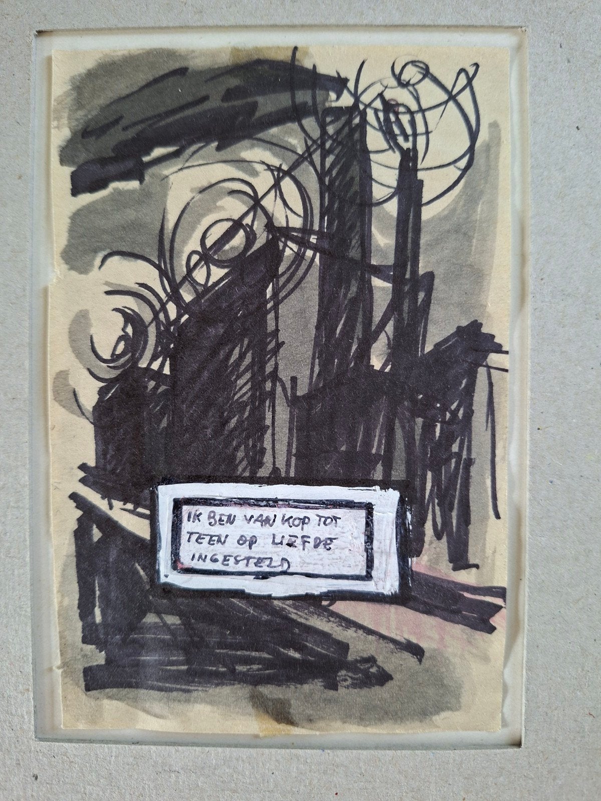 VERTONGEN Frits "Ik ben van kop tot teen..." inkttekening, Antiek en Kunst, Ophalen of Verzenden, Tekening