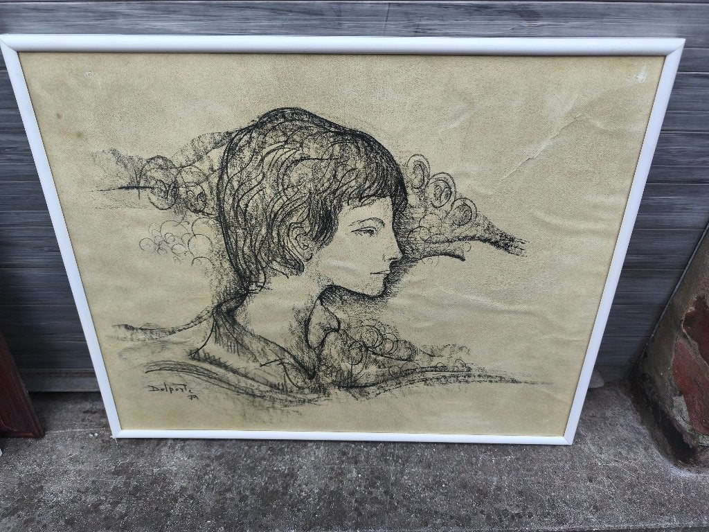 Dessin signe Charles delporte, Antiek en Kunst, Ophalen of Verzenden
