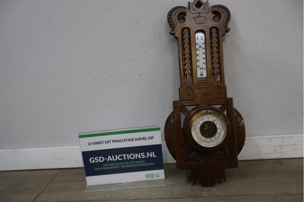 Houten barometer met thermometer, Huis en Inrichting, Niet ingevuld, Niet ingevuld, Niet ingevuld