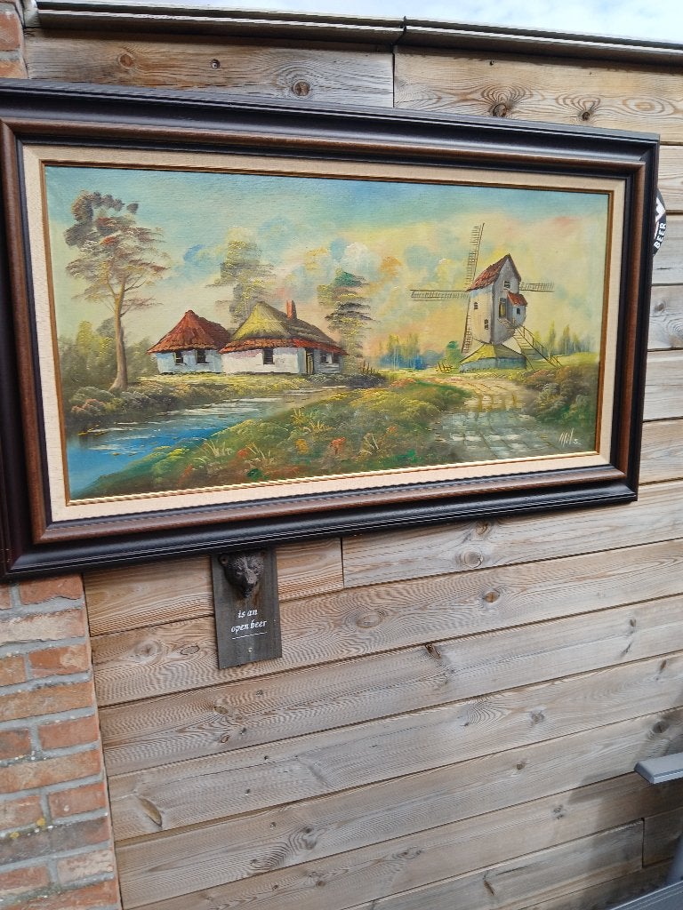 GROOT SCHILDERIJ, Ophalen, Gesigneerd, Doek