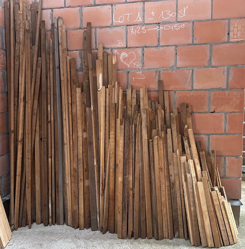Verschillende LOTEN houten latten TE KOOP!, Doe-het-zelf en Bouw, Hout en Planken, Ophalen, Geïmpregneerd