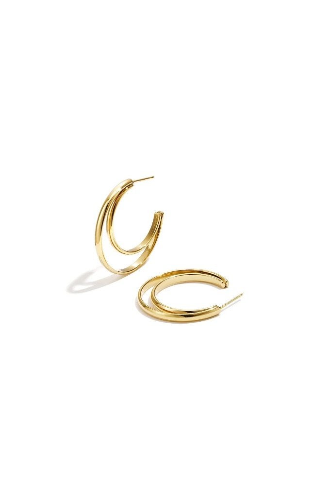 Roestvrijstalen oorringen, cirkelvormig, eenvoudig, Handtassen en Accessoires, Ophalen of Verzenden, Nieuw, Grijs, Goud