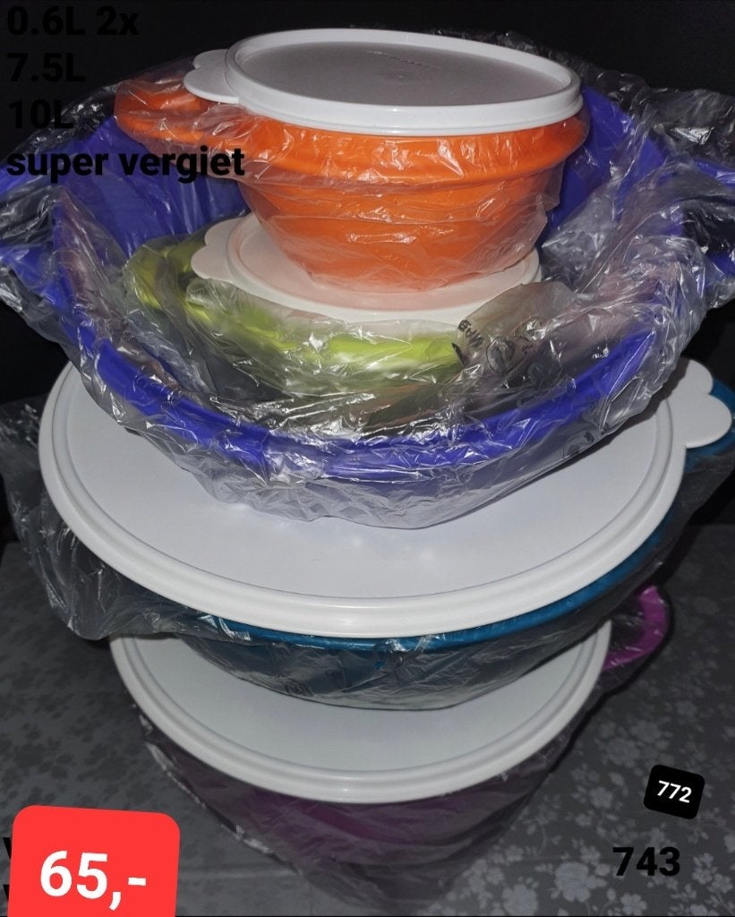Tupperware Superkommenset (6), Huis en Inrichting, Keuken | Tupperware, Met handvat, Overige kleuren, Nieuw, Ophalen of Verzenden