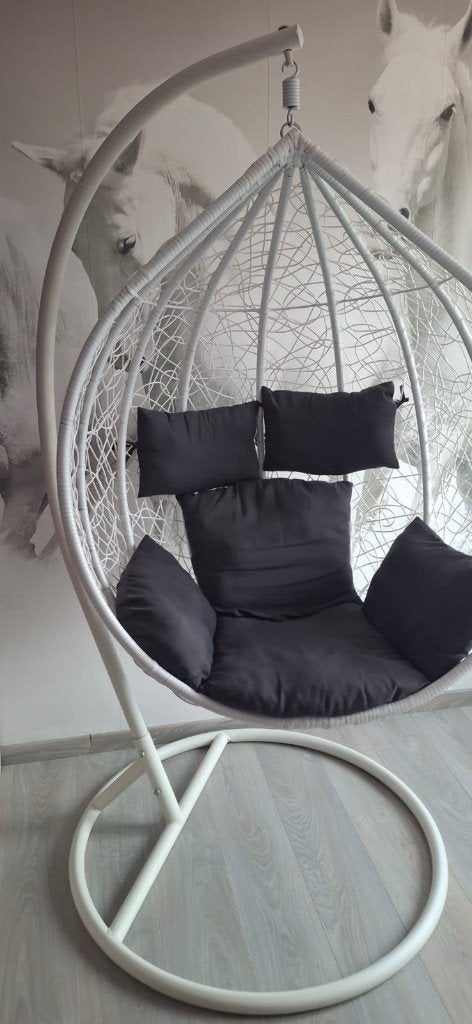 Witte Hangstoel, Huis en Inrichting, Stoelen, Ophalen, Wit, Zo goed als nieuw, Metaal