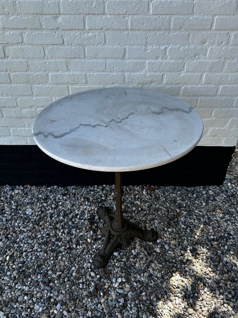 Rond marmeren buitentafel, Ophalen, Zo goed als nieuw, Rond, Overige materialen