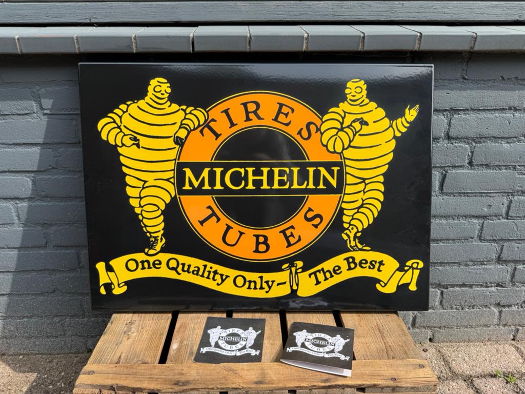 MICHELIN emaille reclamebord, Verzamelen, Ophalen, Gebruikt, Reclamebord