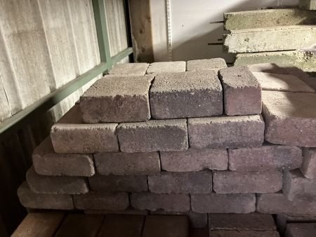 betonklinker 15x15, Tuin en Terras, Ophalen, Klinkers, Zo goed als nieuw, Minder dan 5 m²