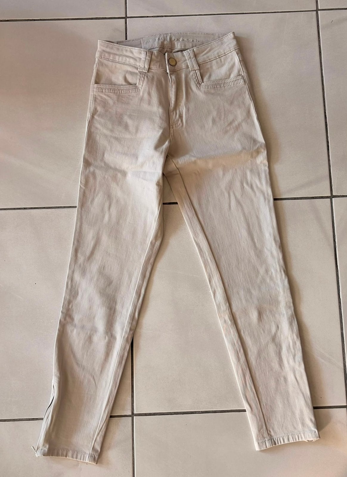 Parami Jeans wit met rits w34/L28, Ophalen of Verzenden, Zo goed als nieuw, Wit