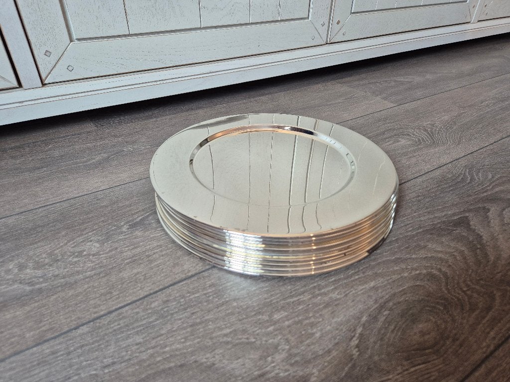10 Vintage Verzilverde Onderborden, Antiek en Kunst, Ophalen of Verzenden, Zilver