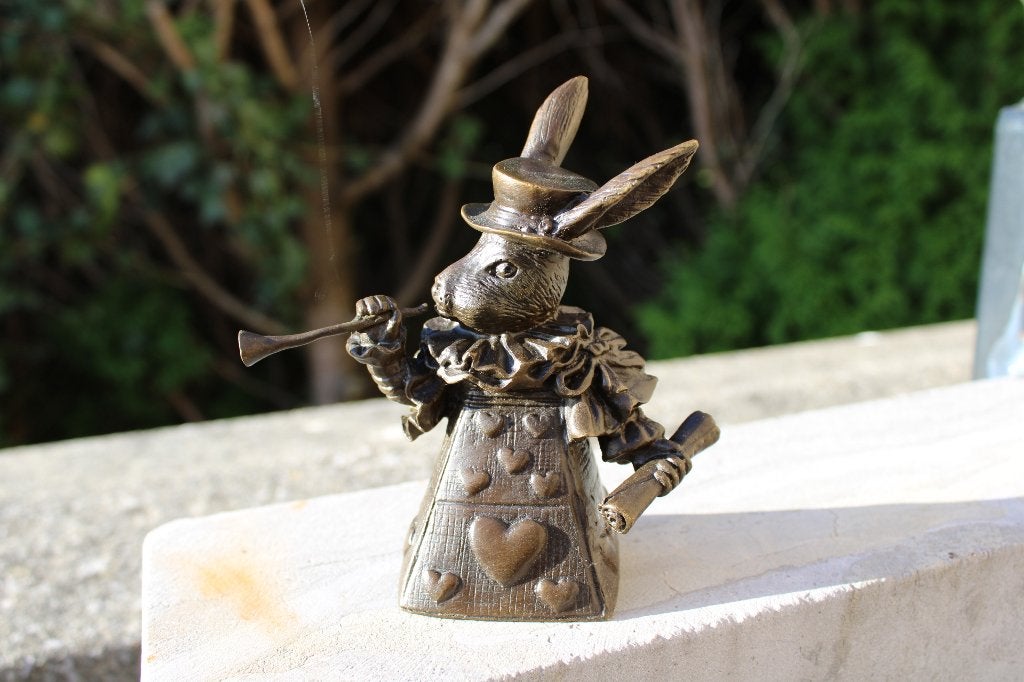 gesigneerde bronzen tafelbel, ALICE in the country..., Ophalen of Verzenden, Brons